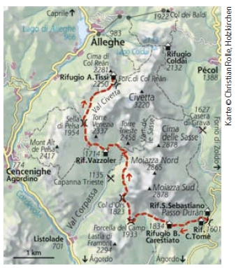 Dolomiten Höhenweg Nr. 1 Etappe 3