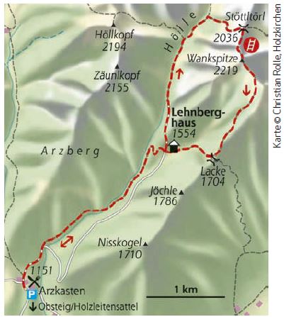 Wankspitze Klettersteig Karte