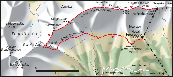 Innsbrucker Klettersteig Karte