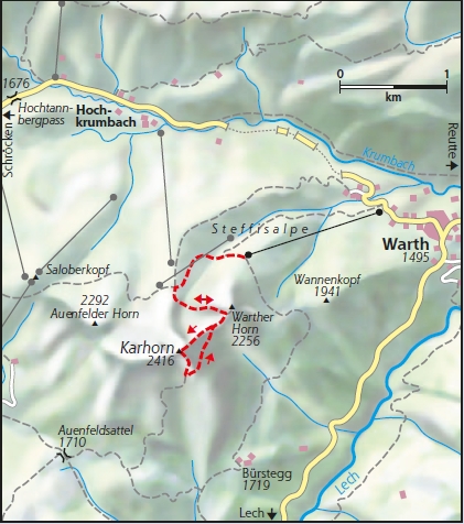 Karhorn Klettersteig Karte