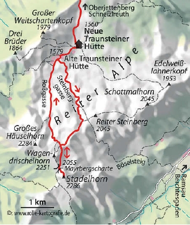 karte Wagendrischelhorn Klettersteig