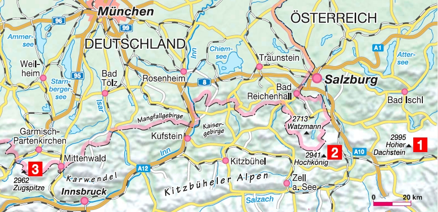 Dachstein-Super-Ferrata, Königsjodler, Mauerläufer Karte