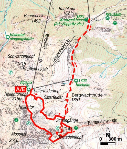 Mauerläufer-Klettersteig Karte