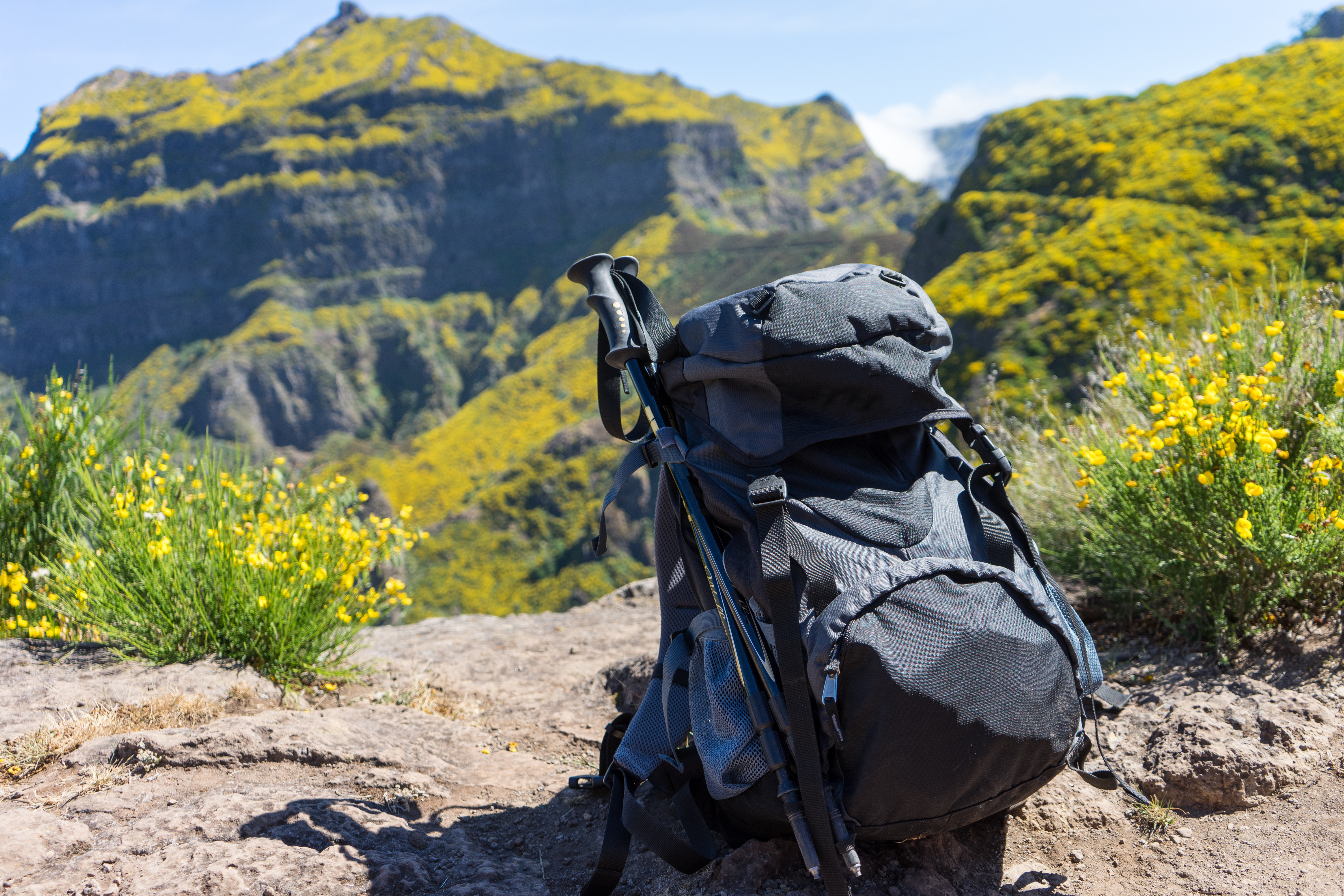 Wanderrucksack in Natur