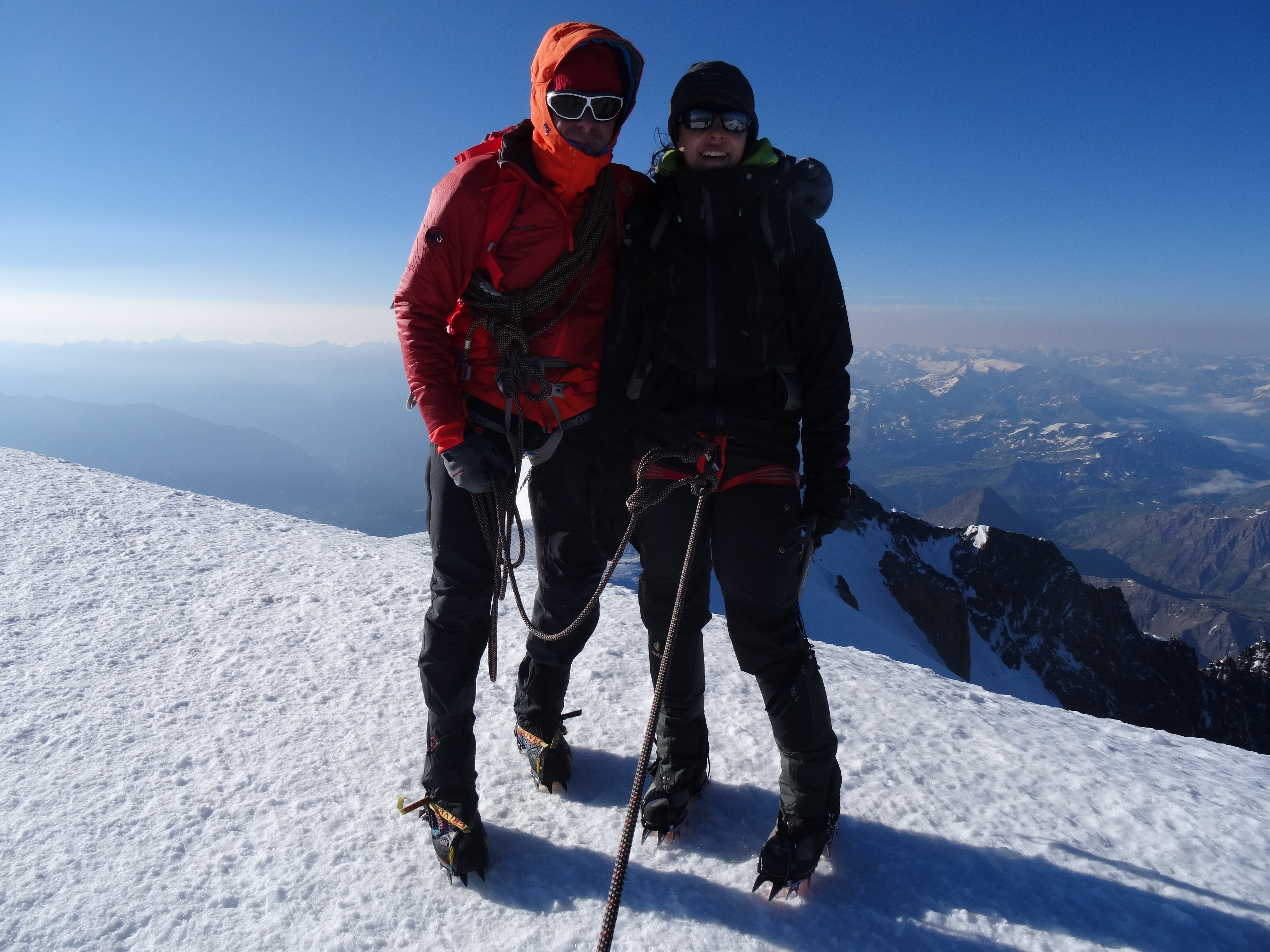 Geschafft: Jörn Heller und Nadine Vogelsang auf dem Mont Blanc (4807 m)