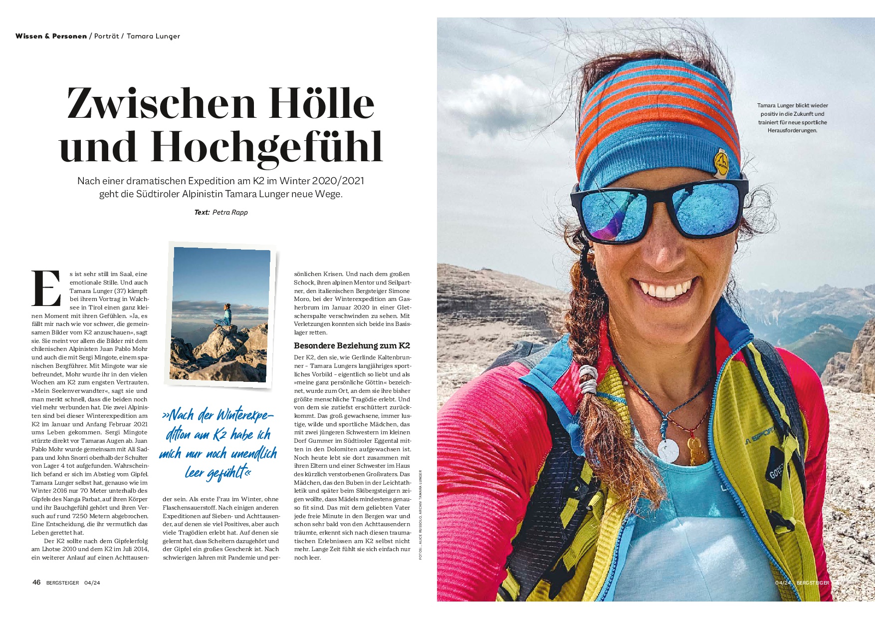 Tamara Lunger blickt wieder positiv in die Zukunft und trainiert für neue sportliche Herausforderungen.