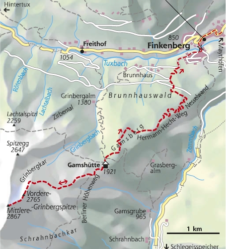 Wanderkarte 5. Etappe Berliner Höhenweg