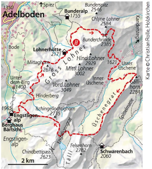 Wanderkarte Rundwanderweg Gross Lohner