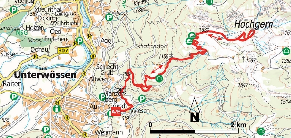 Karte Wanderung Hochgern