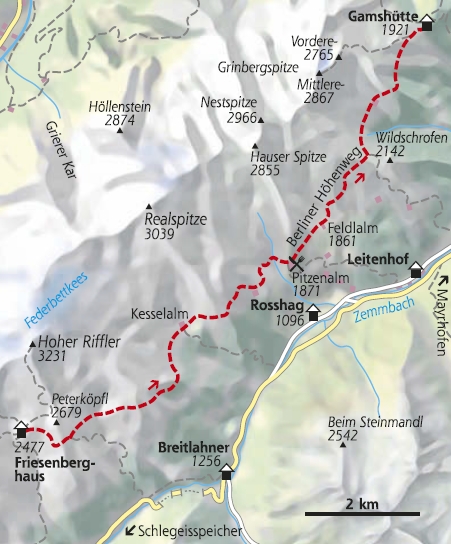 Wanderkarte 7. Etappe Berliner Höhenweg
