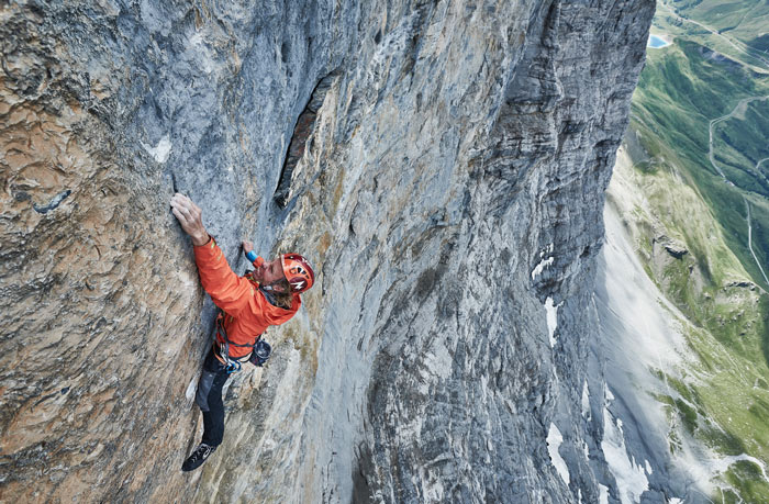 Robert Jasper in der Route »Odyssee« (X-) in der Eiger Nordwand