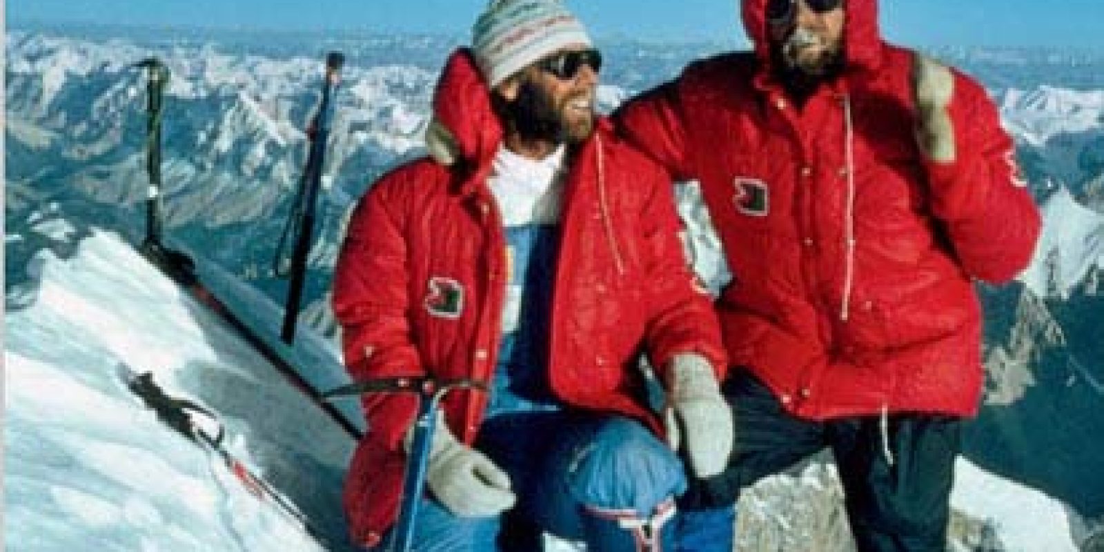 Günter Sturm und Sigi Hupfauer 1982 auf dem Gipfel des Gasherbrum I