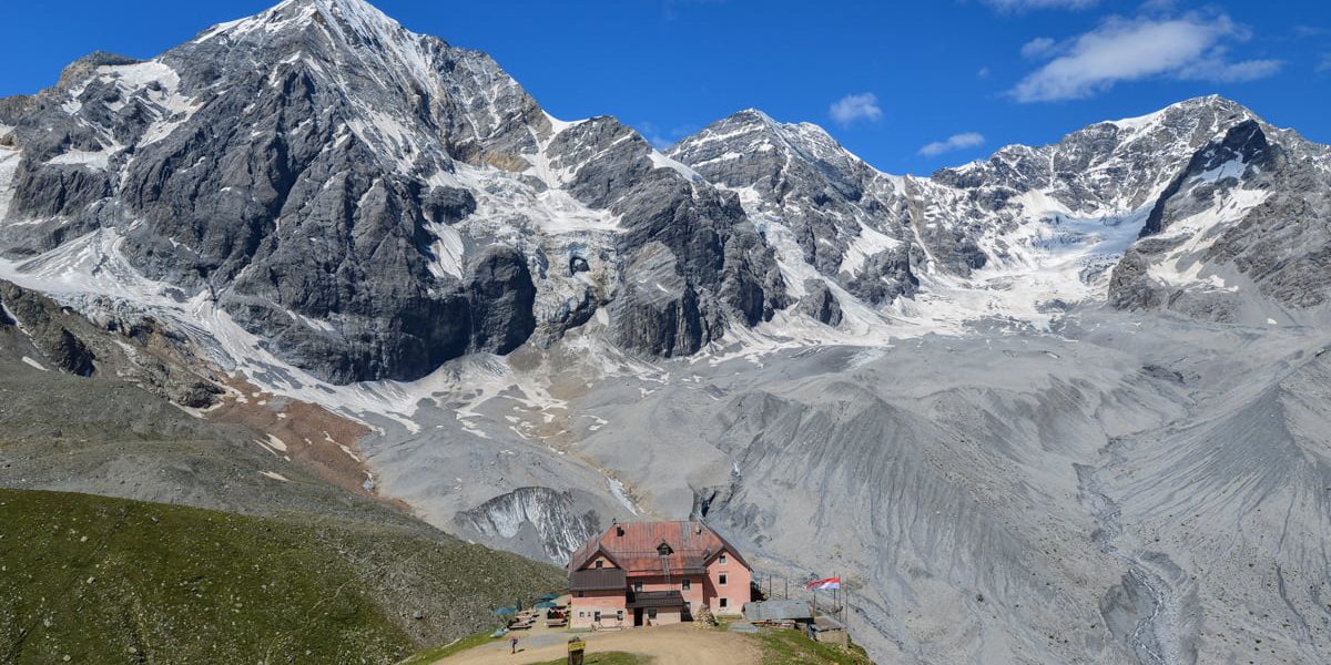 Der Ortler von der Schaubachhütte aus gesehen.