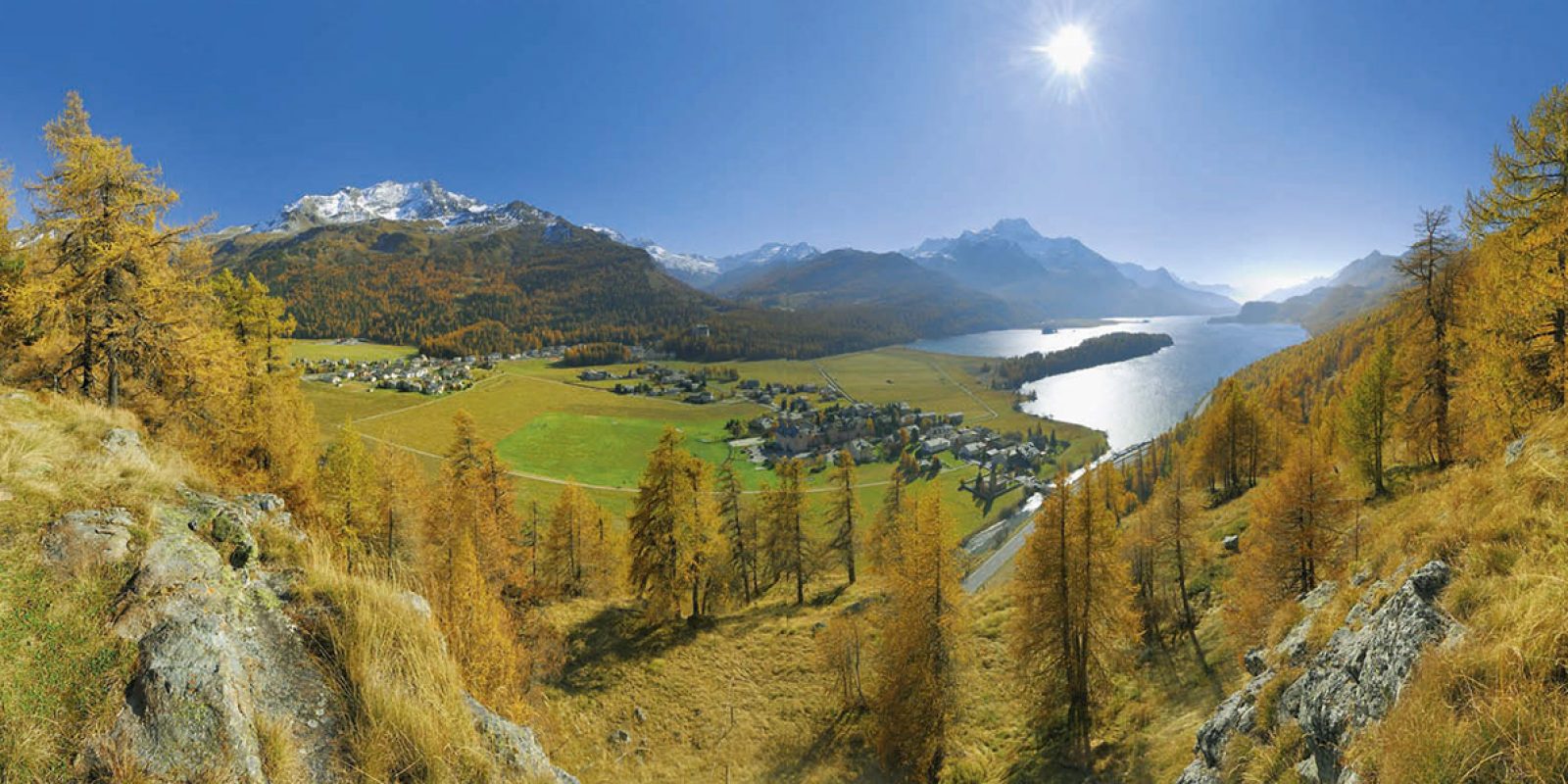 Herbststimmung über dem Silser See im Oberengadin