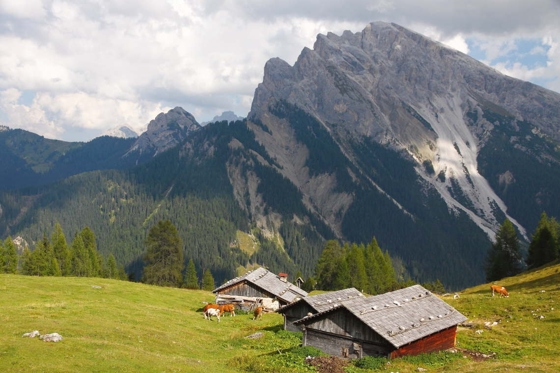 Eine Hochalm im Tourenparadies Pragser Dolomiten